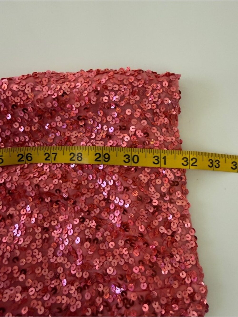 Scala Coral Sequin Mini Dress with Gem Ladder Detail Sz 4 - Picture 12 of 14